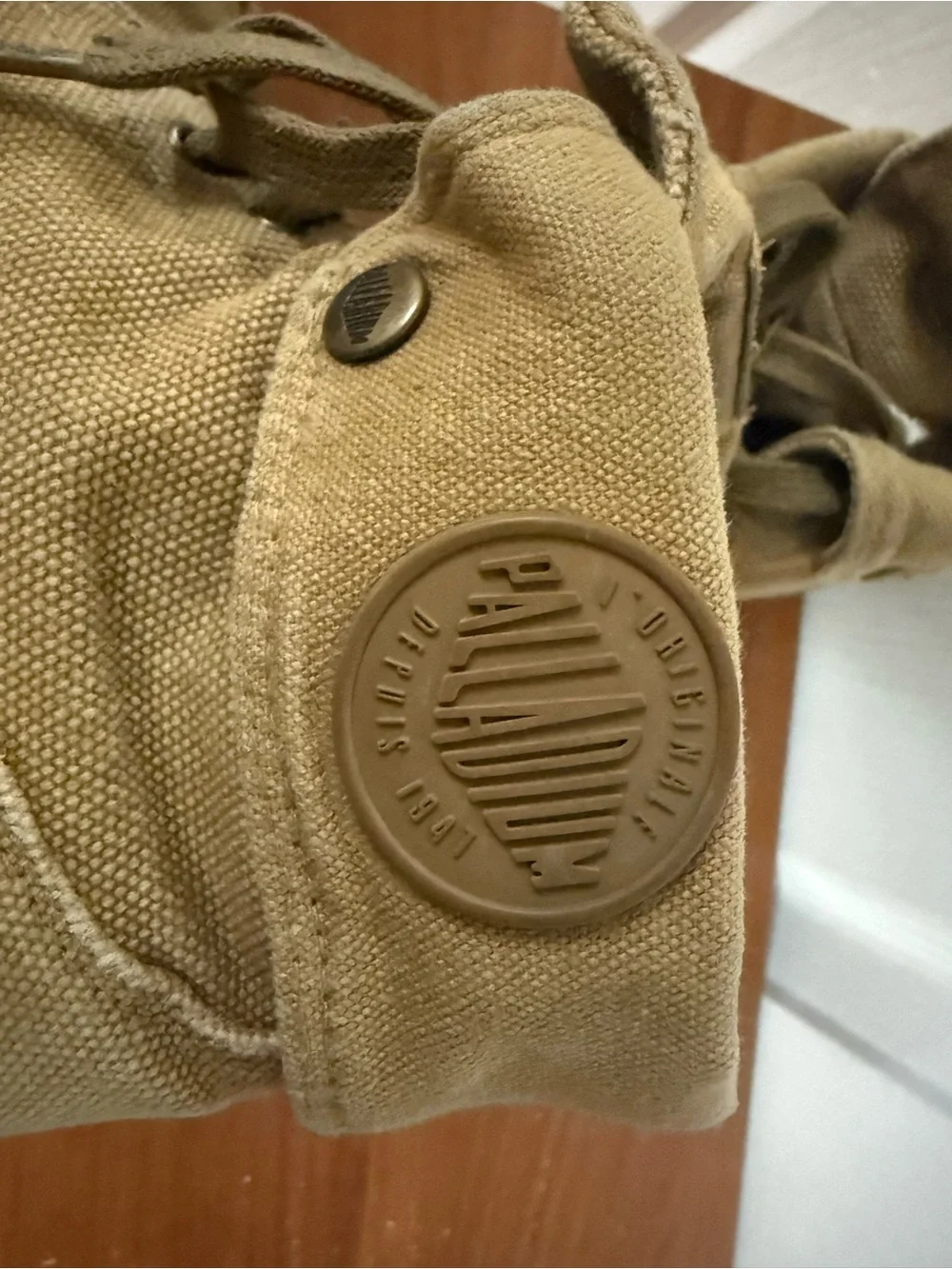 Palladium Kids Khaki Canvas Fold-Top Lace-Up Boots